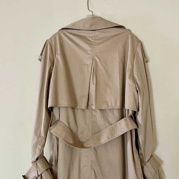 Double Breasted BeigeTrench Coat with Wide Collar - Picture 5 of 12